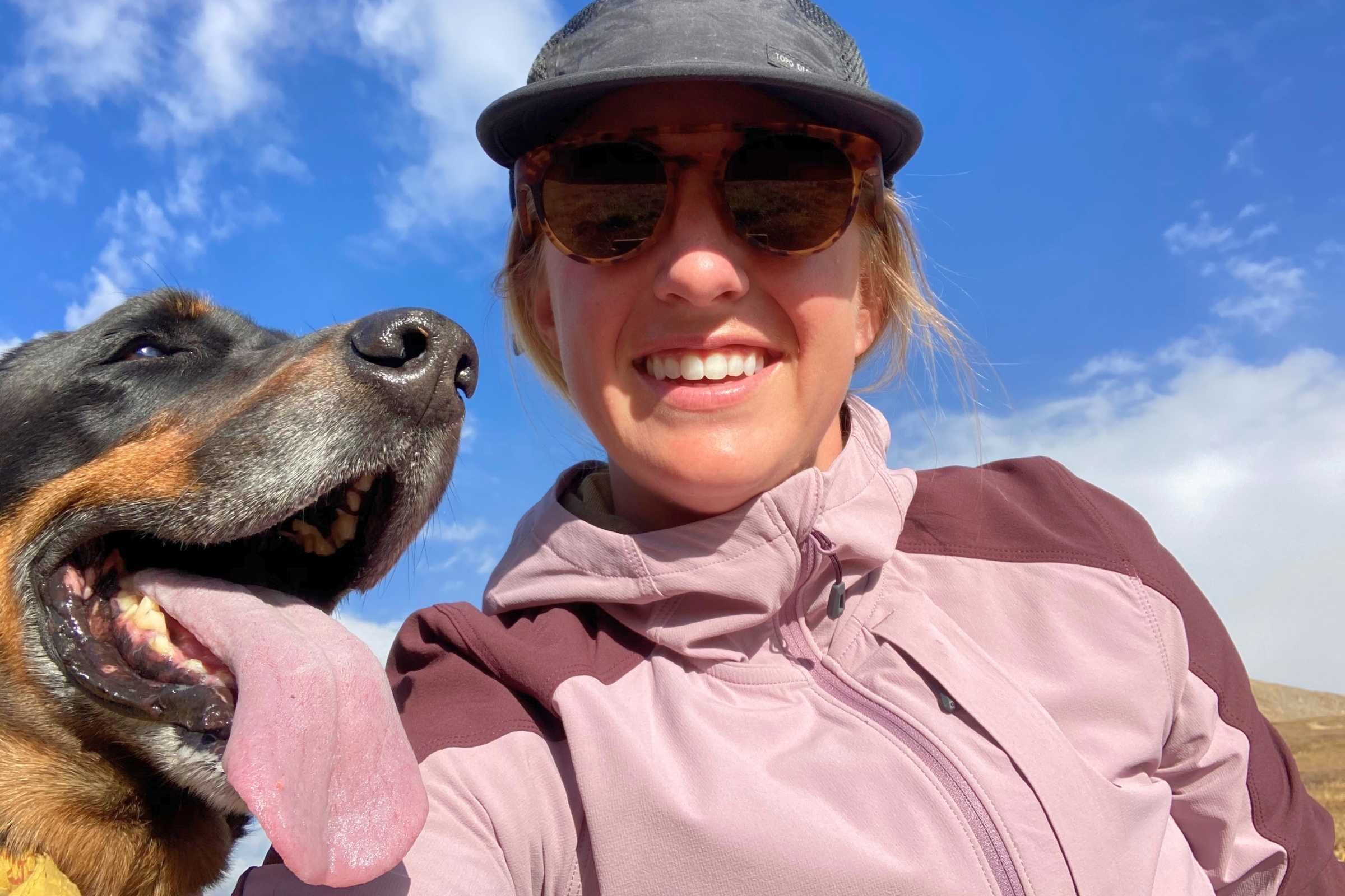 Author and tester Stasia Stockwell with her dog