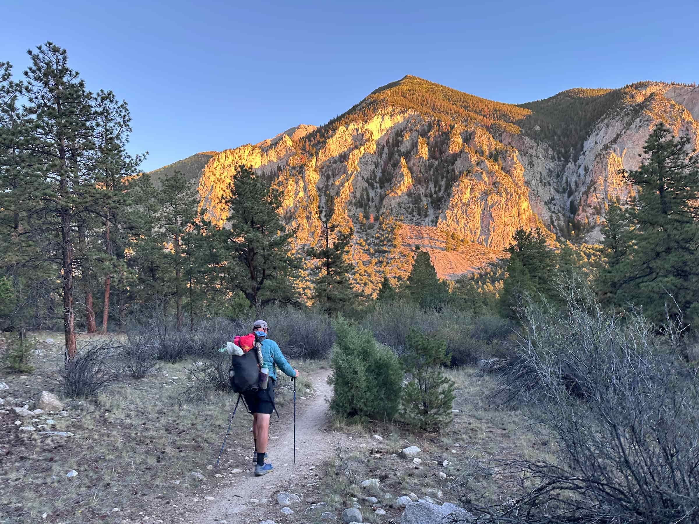 hiker on the colorado trail view from behind