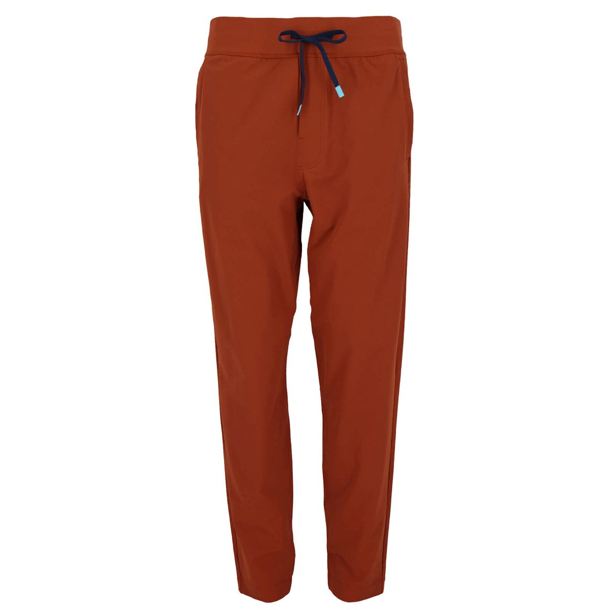 The Cotopaxi Veza Adventure Pants in a brick red color