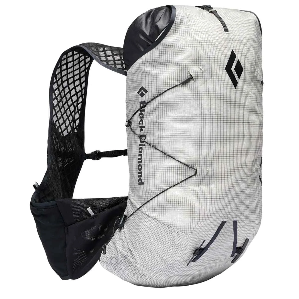 Black Diamond Distance 15 Backpack in white with black accents