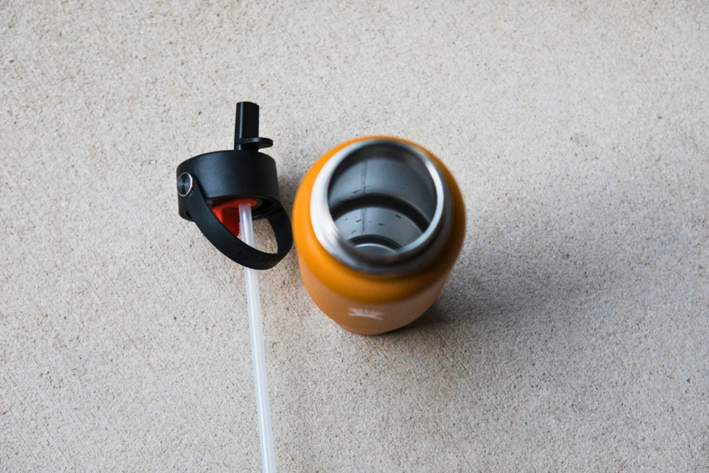 Close-up of the mouth opening and straw attachment on a Hydro Flask 32 oz Travel Bottle.