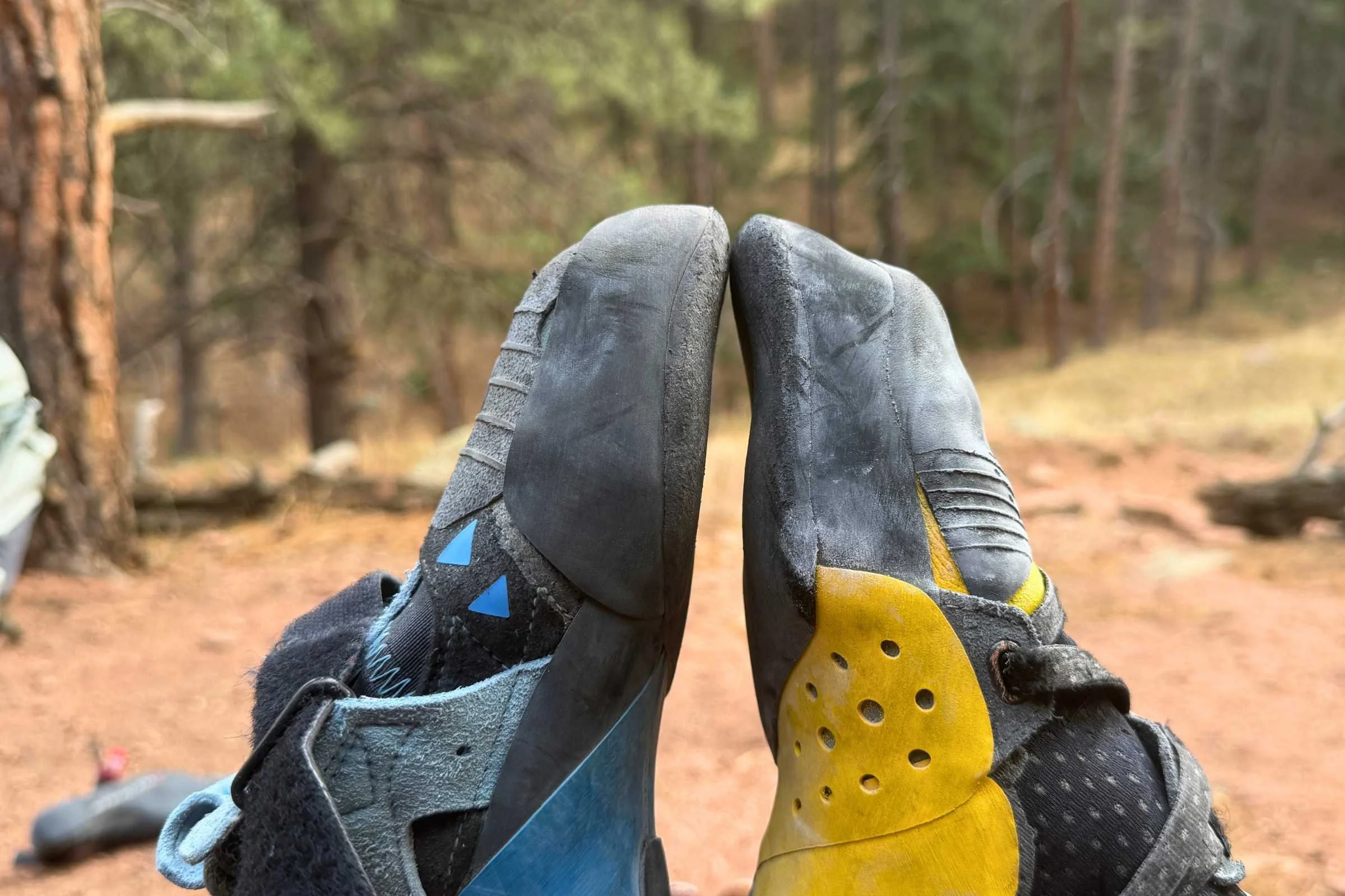 The Scarpa Instinct VSRs are a great pair for intermediate and advanced boulderers.