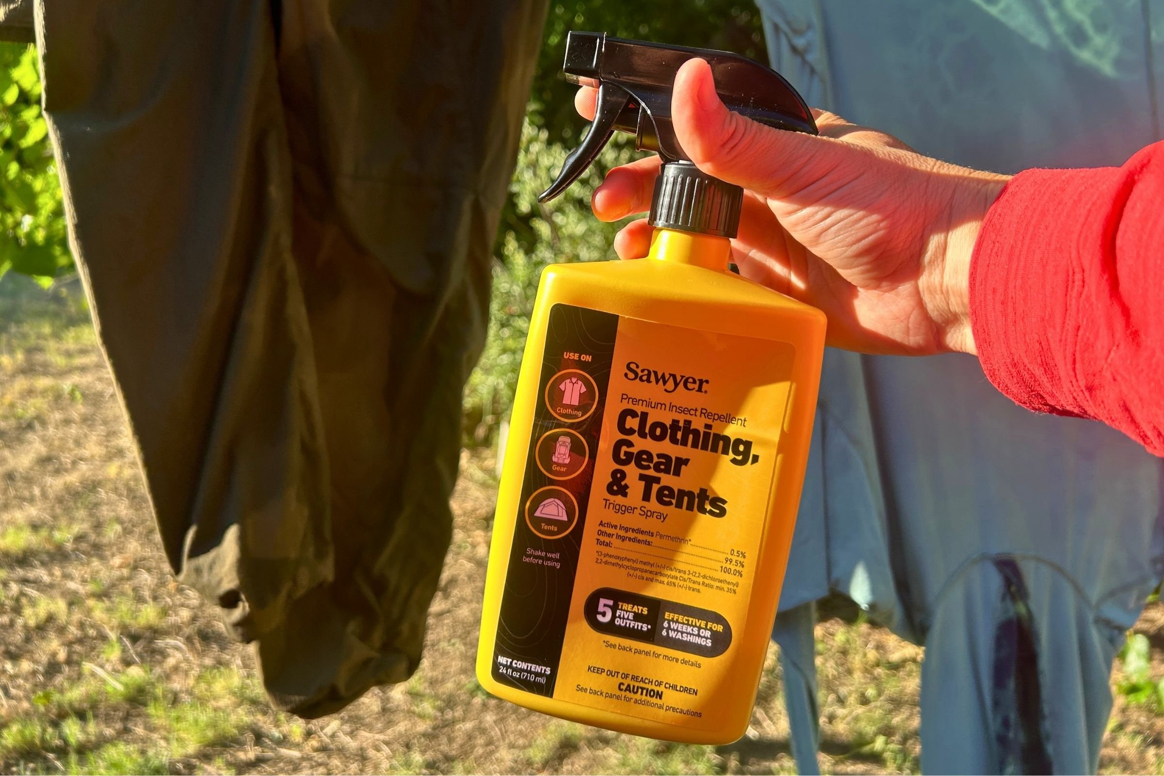 Before I left my home in sunny California, I treated all my gear and clothing with Sawyer Permethrin.