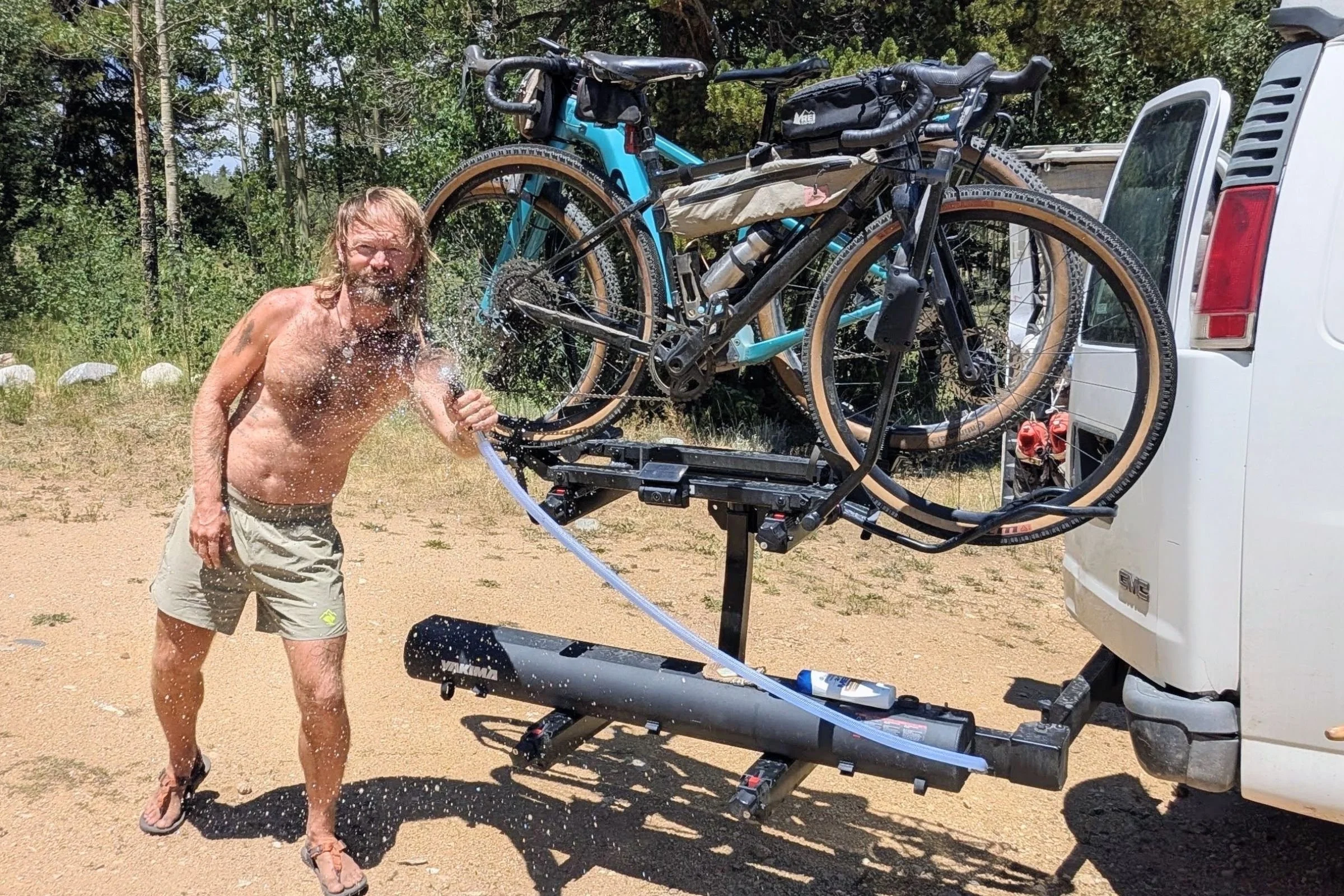 Man using Yakima RoadShower