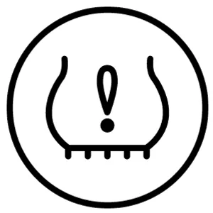 A warning icon with an exclamation mark inside a stylized cat head shape, enclosed in a circle.