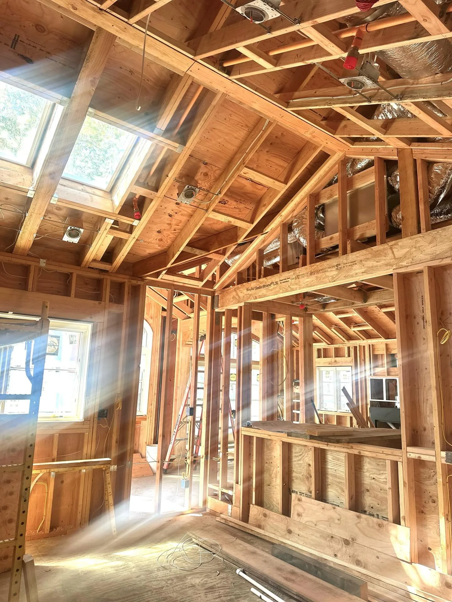 Interior framing at Carmelo St., Carmel-by-the-Sea build from the ground up.
.
.
.
.
.
.
.
.
.
.
#framing #construction #montereybay #carmelbythesea #california