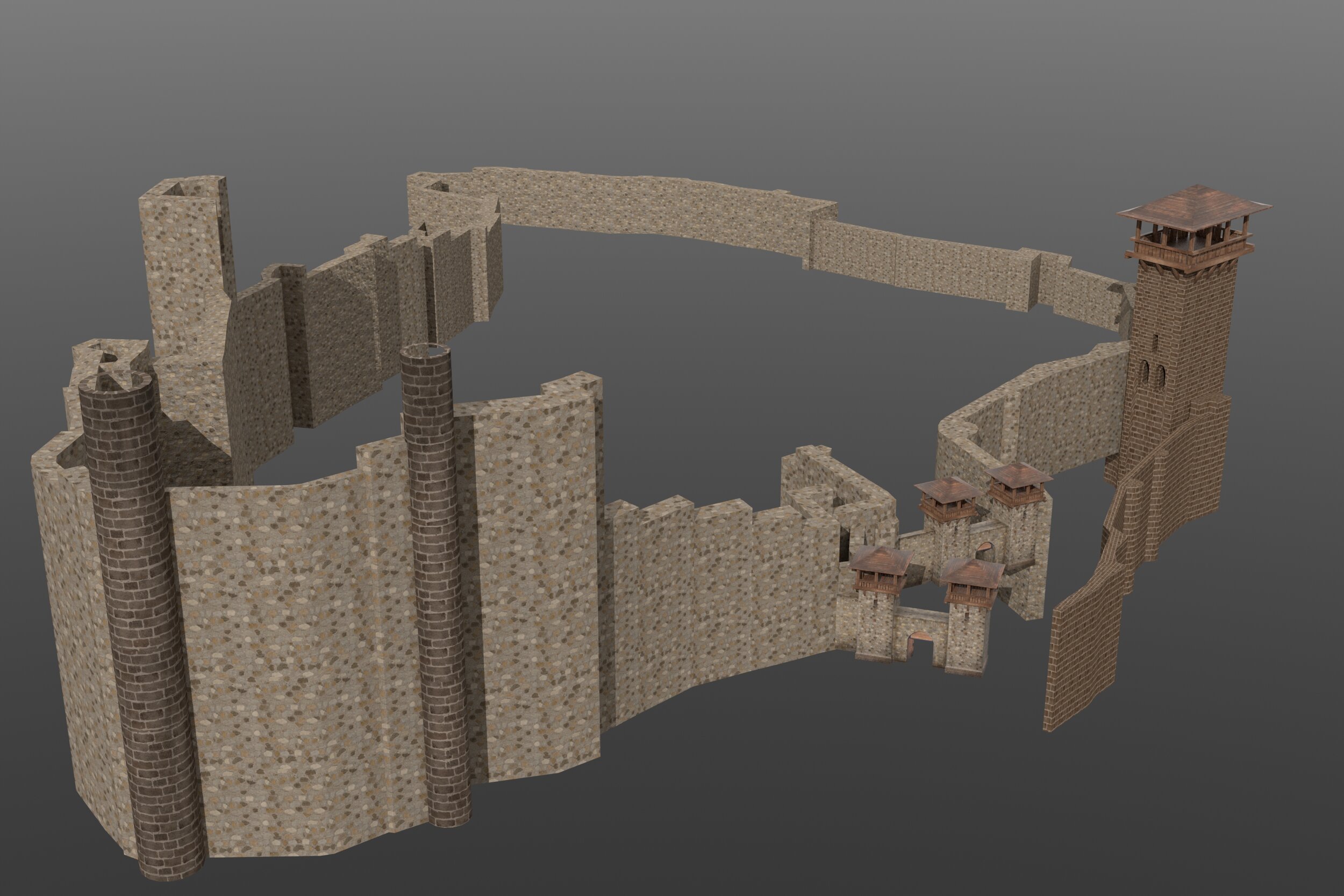 Harput Castle walls 3D model