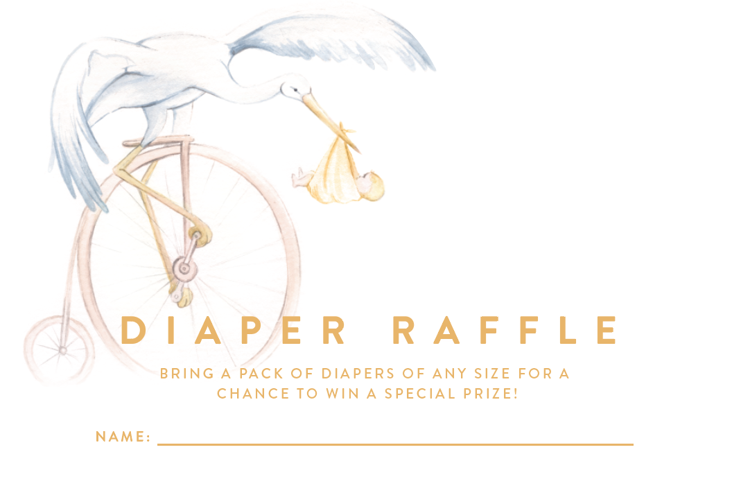 Stork Diaper  Raffel Cards