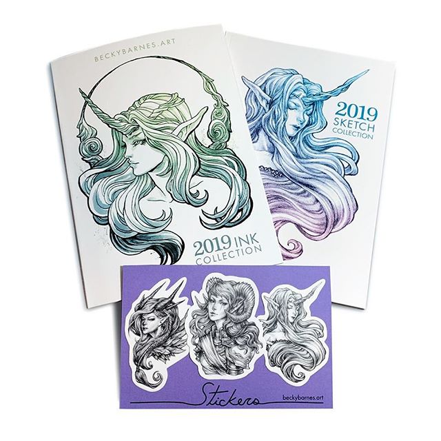 Until the end of the year my art books and sticker pack are bundled at 50% off. Link in bio. #artbook #sketchbook #artforsalebyartist #fantasyart #unicorn #mermaid #instaartist #artistsoninstagram