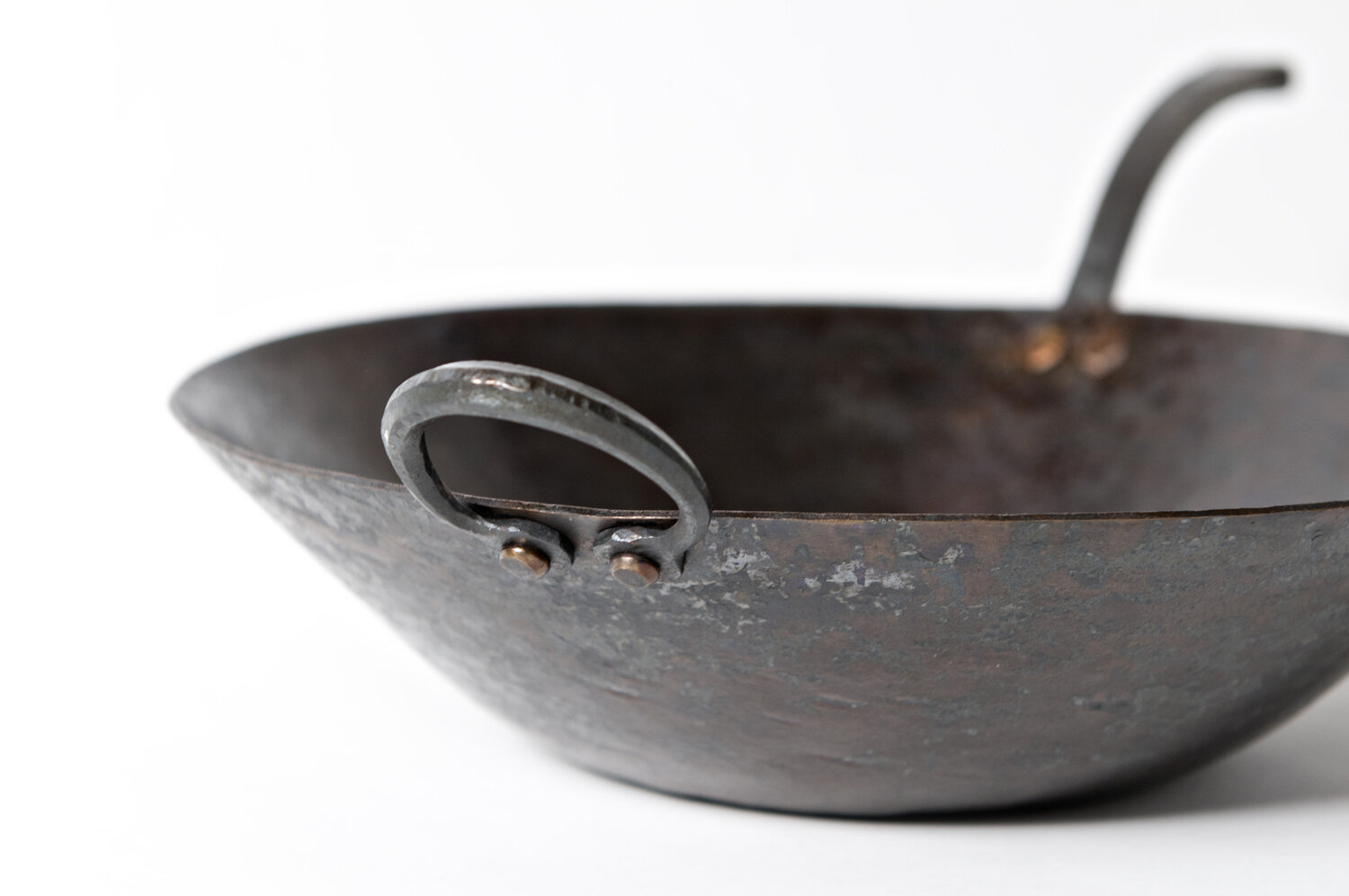 Hand Forged 12 Flat Bottom Carbon Steel Wok 