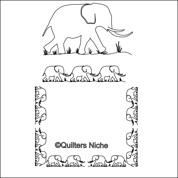 AN-056 Elephant Border — Quilters Niche an-056-elephant-border-quilters-niche