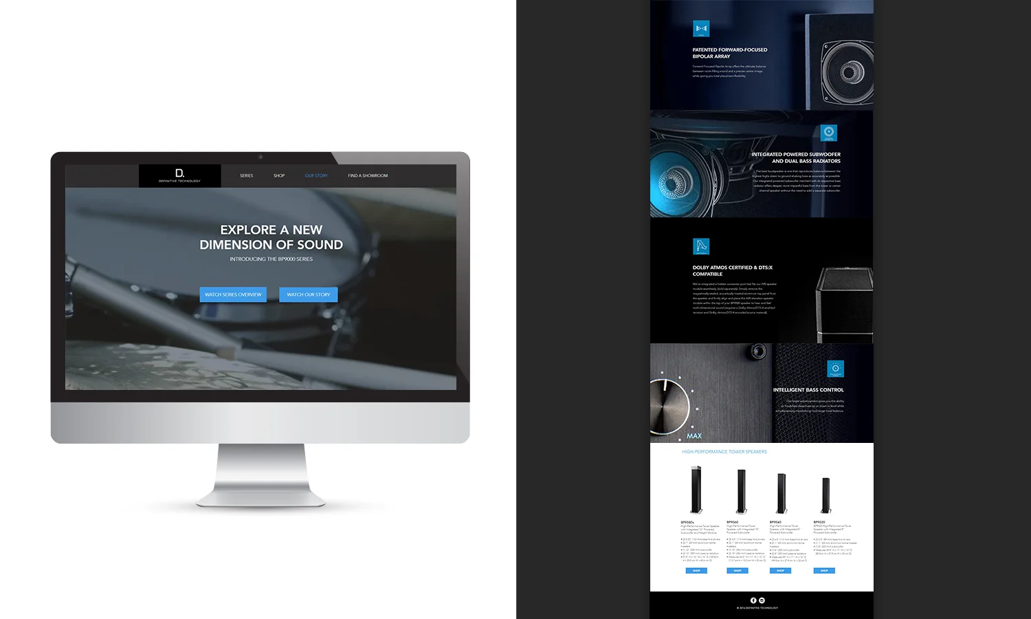 When redesigning these sites the goal was to make sure to weave the brand story through out the sites allowing key moments for education and moments of shopping.