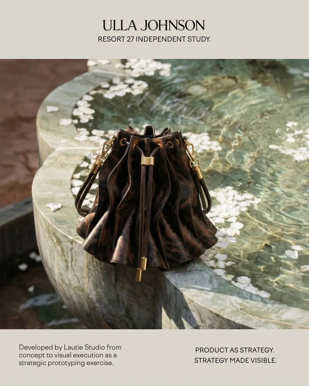 Um come&ccedil;o.

Mais em @lautie.studio

&mdash;
Resort 27 &mdash; estudo hipot&eacute;tico.

Um exerc&iacute;cio de arquitetura de cole&ccedil;&atilde;o.

Produto como estrutura.
Cor como c&oacute;digo de categoria.
Material como posicionamento.

