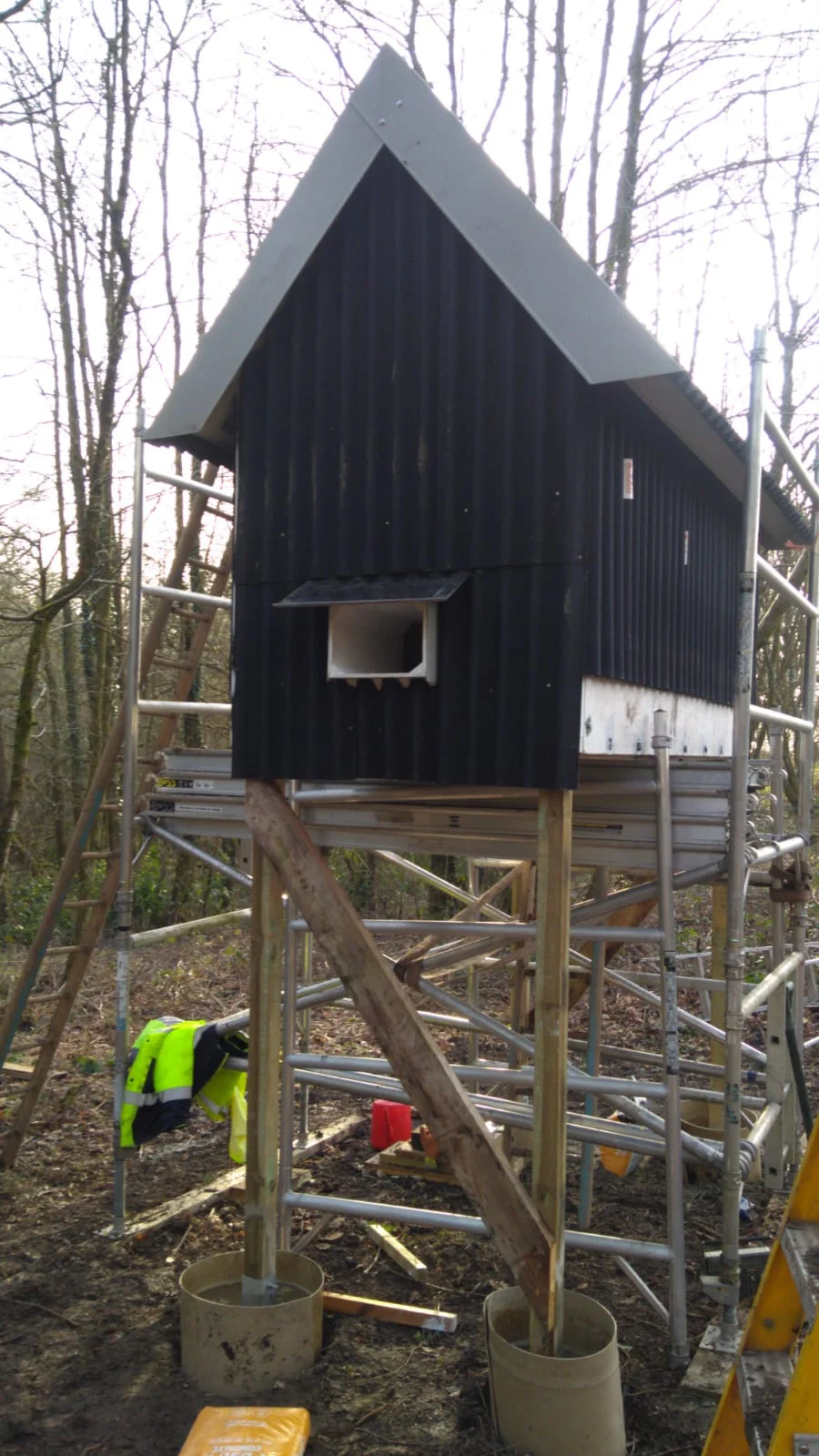 Ecological Services create a bespoke temporary bat mitigation roost in South Powys