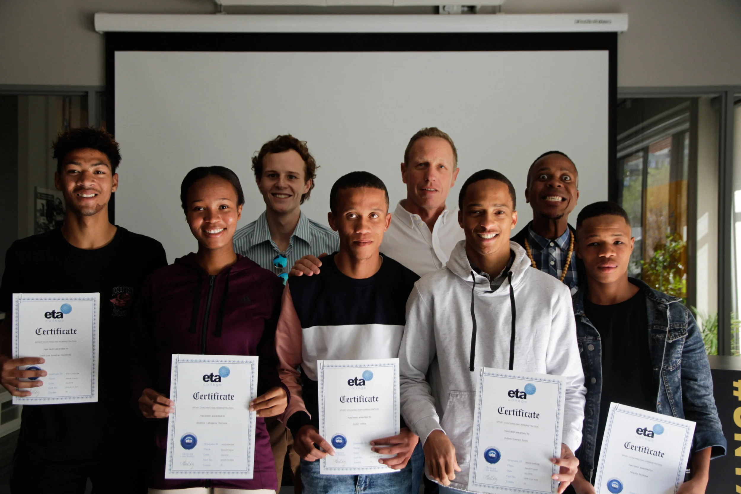 The graduates with eta Director Paul Laemmle