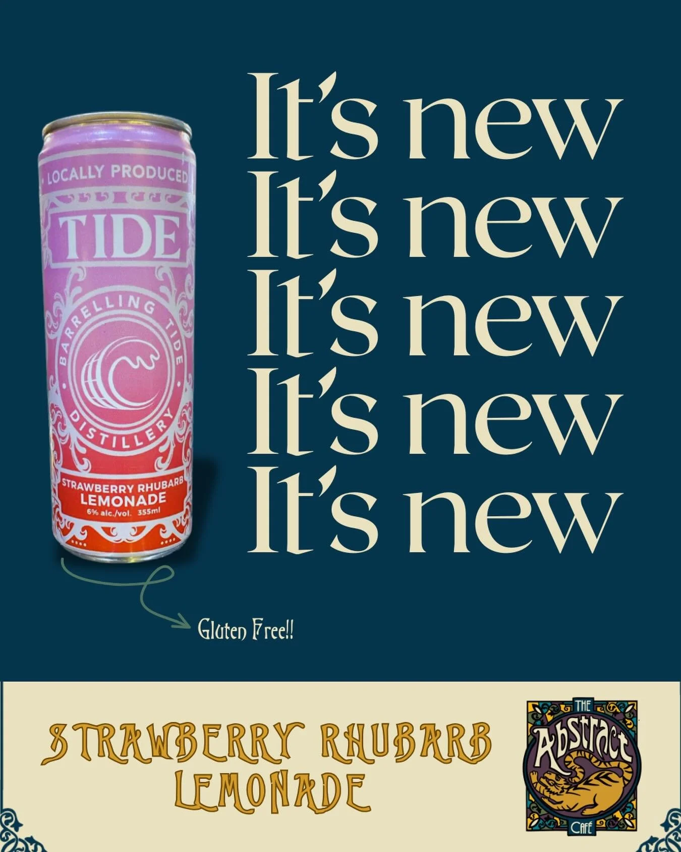 Sweet, tart and totally refreshing 🍓🍋 Barrelling Tide&rsquo;s Strawberry Rhubard Lemonade is now at The Abstract. Come grab one while it&rsquo;s here!