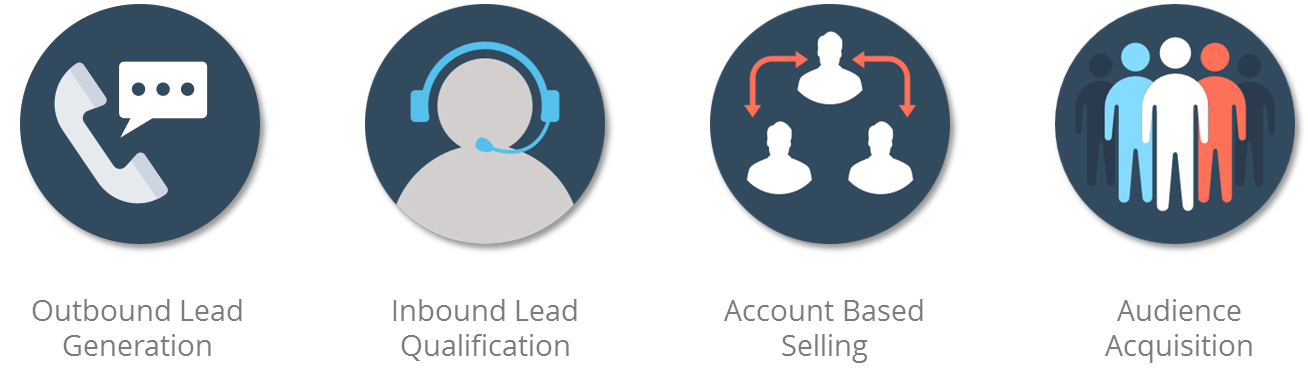 Our sales development services includes outbound lead generation, inbound lead qualification, live lead generation, account based selling,, and audience acquisition.