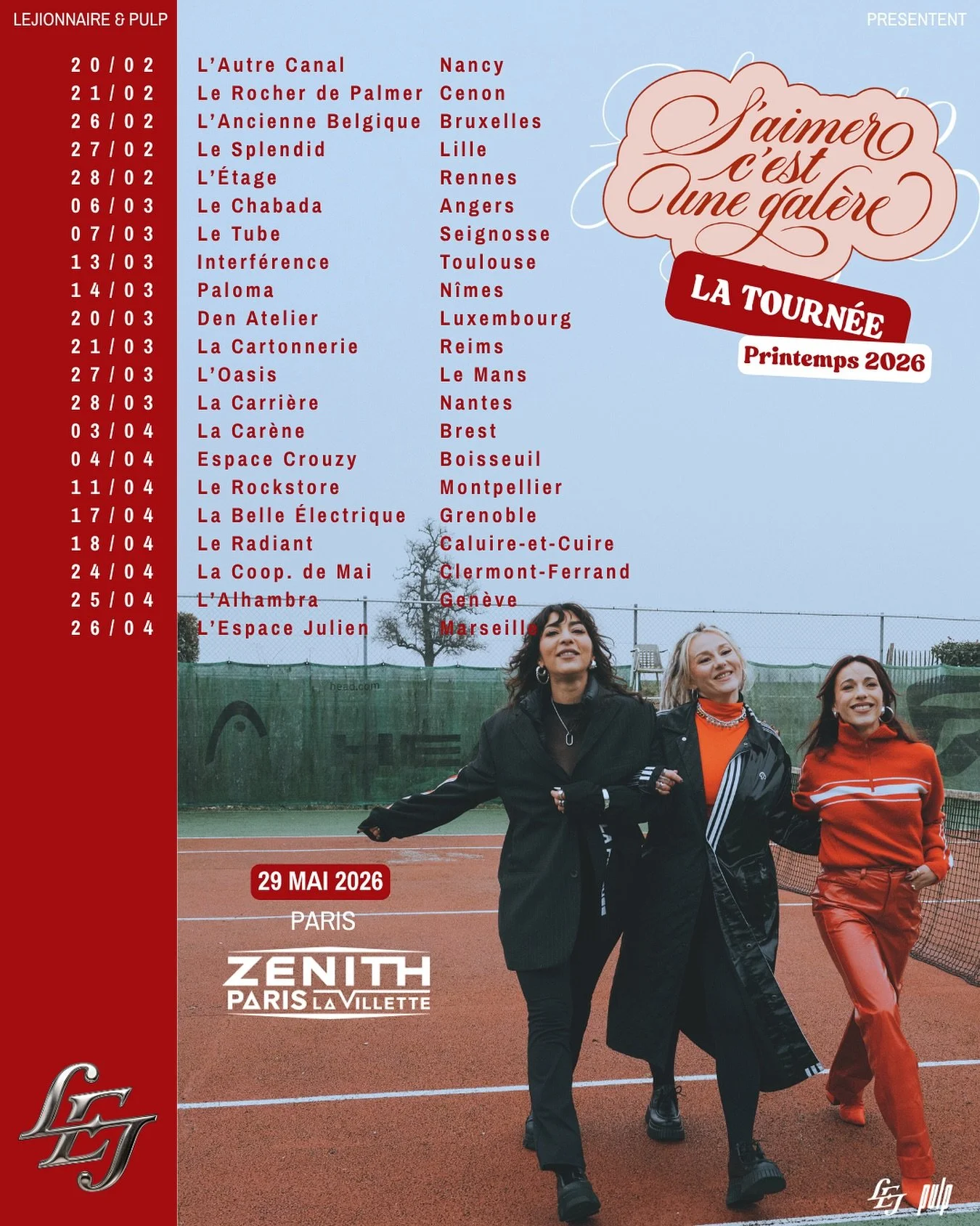 On a trop h&acirc;te de reprendre la route pour vous jouer le nouvel album ! S&eacute;curisez vos places on arrive bient&ocirc;t ! ❤️&zwj;🩹  20.02 - Nancy - @lautrecanalnancy 
21.02 - Cenon - @lerocherdepalmer 
26.02 - Bruxelles - @abconcerts 
27.02