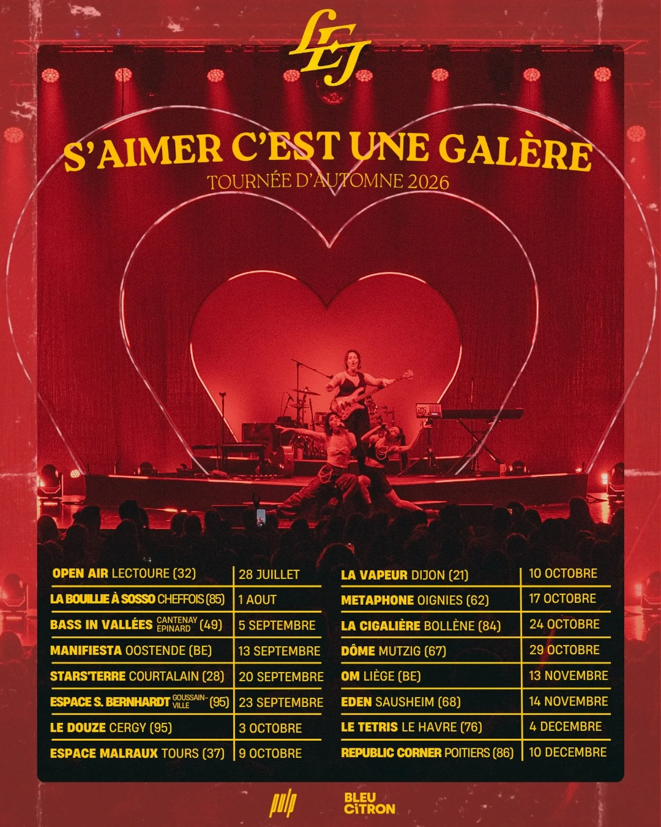 Zzzz&eacute;repartiiii ! La tourn&eacute;e S&rsquo;Aimer c&rsquo;est une gal&egrave;re continue ❤️&zwj;🔥 on s&rsquo;arr&ecirc;te l&agrave; ou on rajoute d&rsquo;autres dates..?

Mise en vente d&egrave;s demain 11h dans le lien en bio !

28.07 - Lect