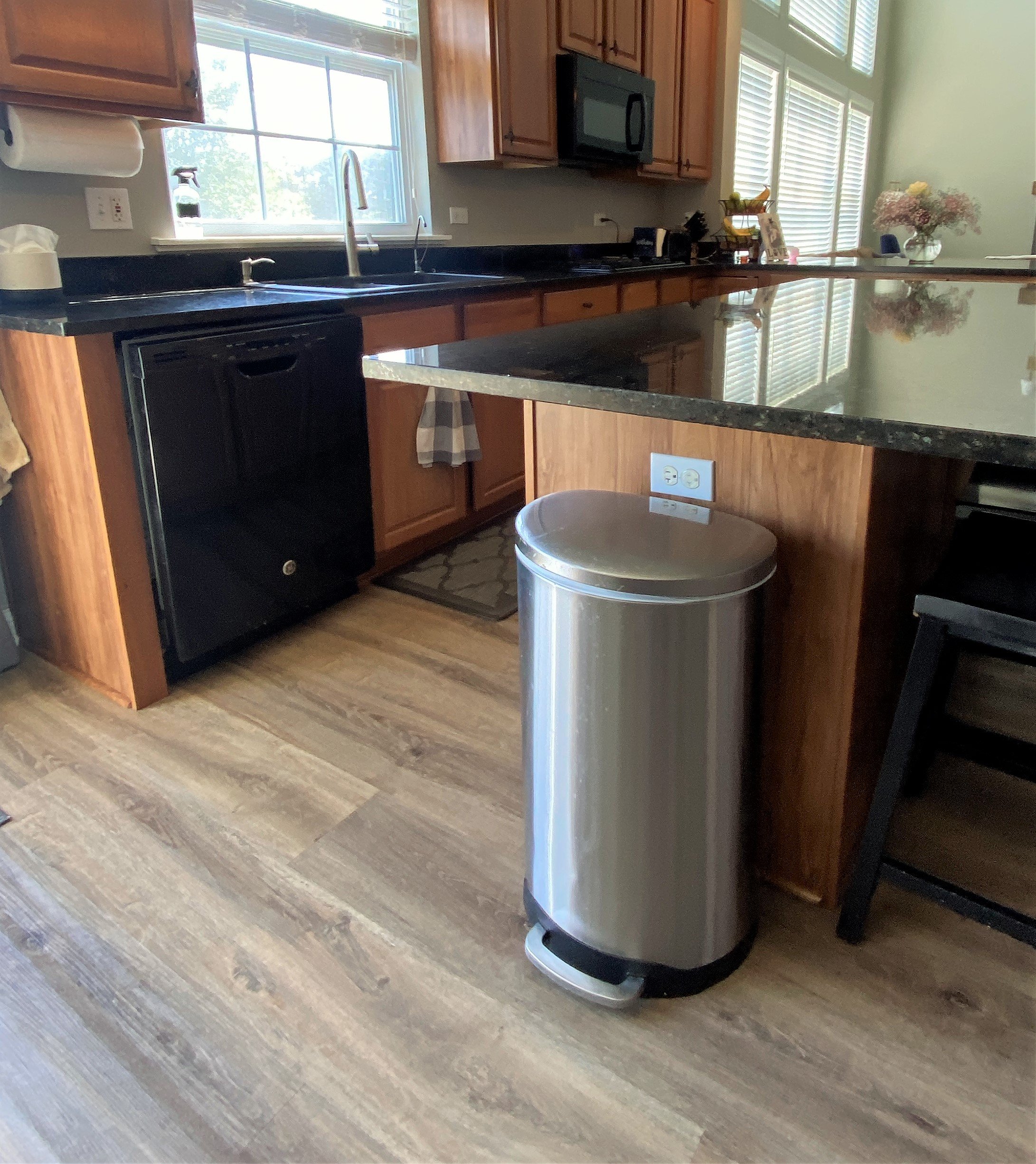 Kitchen Remodel Before Cabinet Addition and Trash Pullout Installed