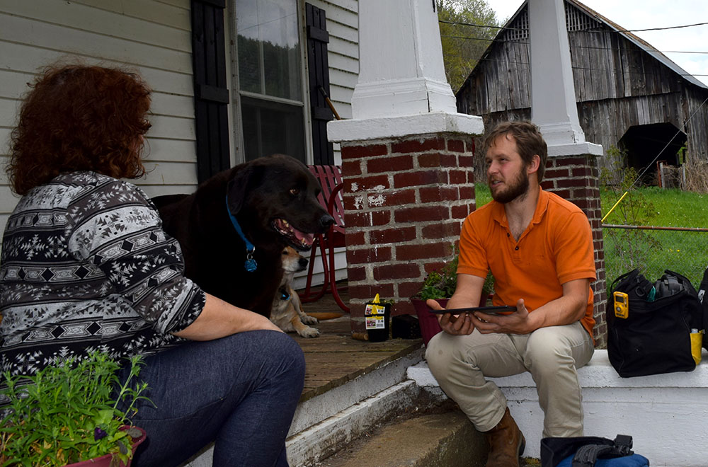 Consulting with a homeowner on energy improvements