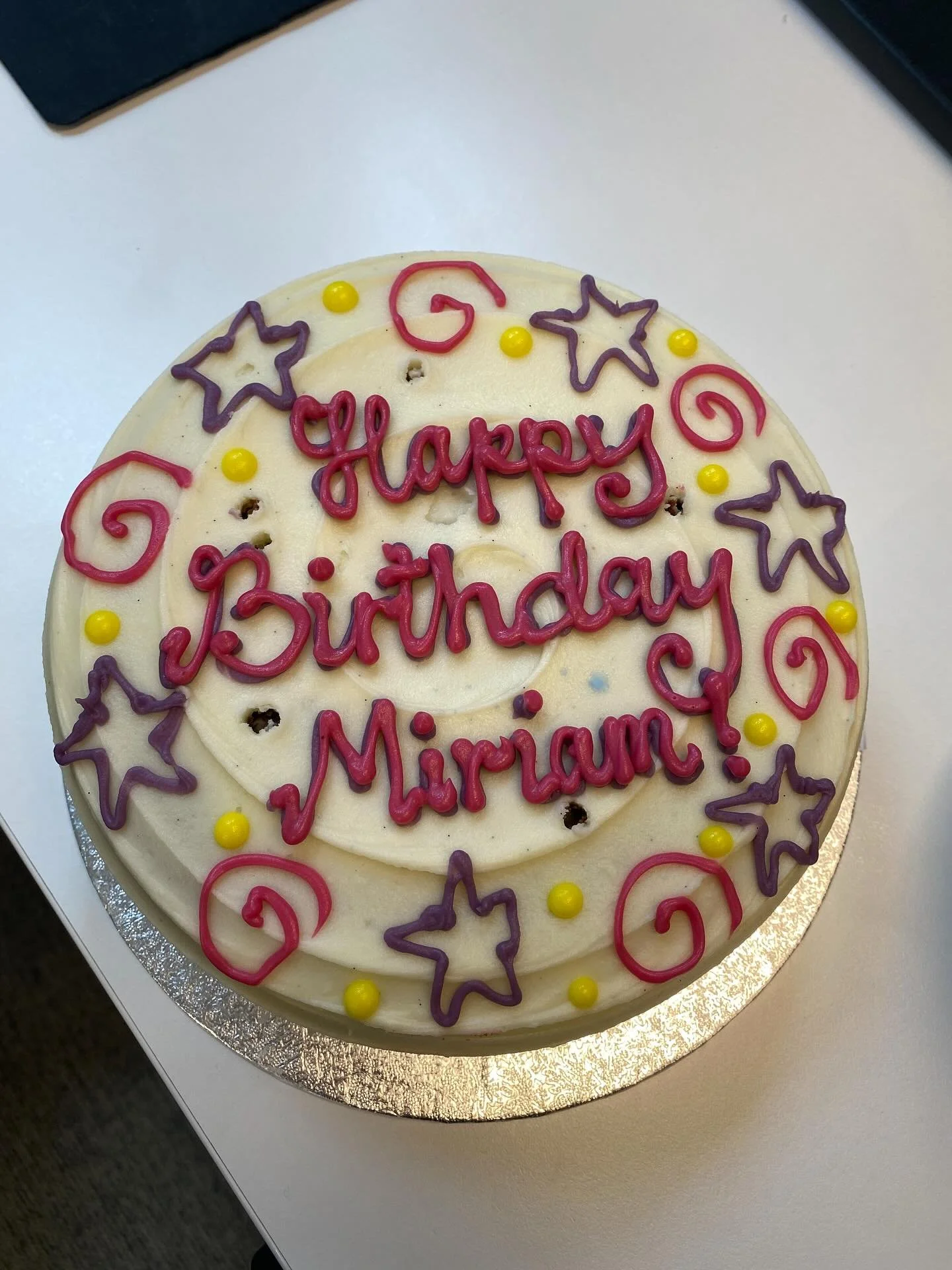 She was too eager to eat it so we couldn’t get a photo of her with the cake but happy birthday Miriam! π
π