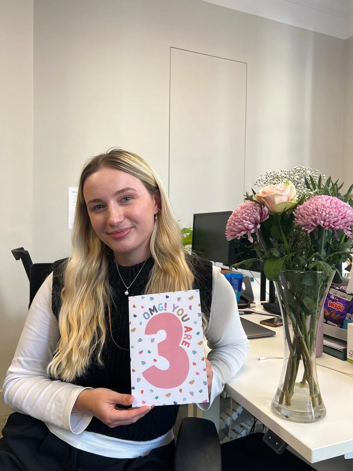 π Happy Work Anniversary, Mia!
It took some effort to wrestle her off the phone long enough to get this photo πΈ - but that says it all.
Mia’s energy, focus and commitment to clients are what make her such a brilliant part of the team. We&rs