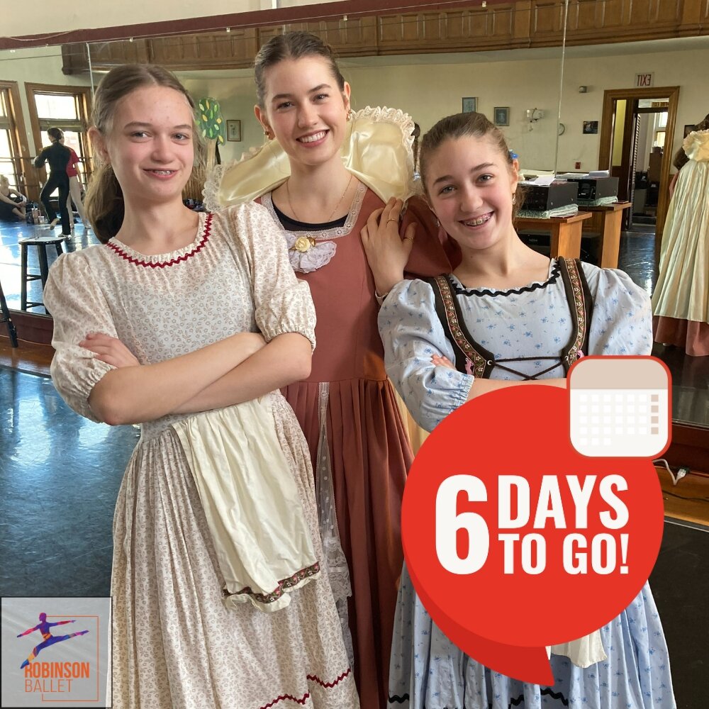 6 days to showtime! 

Tickets! Tickets! Come and get your tickets to '3 Shorts'!

https://www.robinsonballet.org/3shorts