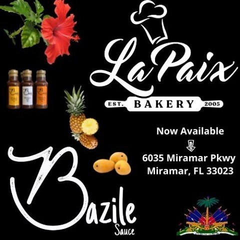 📢South Florida Baz Fam 📢This is for you!

 🎉 We are very excited to share the good news 🎊 💫

Bazile Sauce is now available at @lapaixbakery on 6035 Miramar Parkway in Hollywood Florida!! 💫

Never had Bazile Sauce? Get your 🆓 sample while suppl