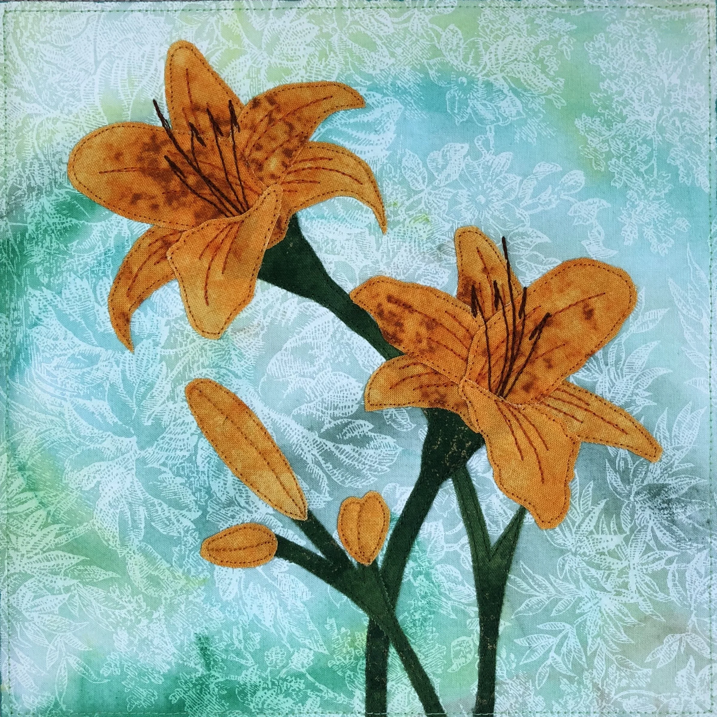 Orange Daylilies  8"x8"