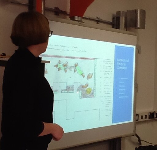 Katie Croft introduces the proposed garden design