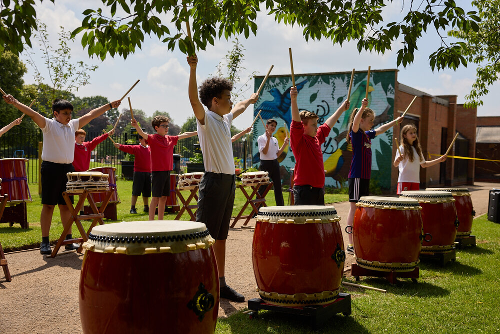 Taiko drummers set the stage for the opening of the garden ceremony!