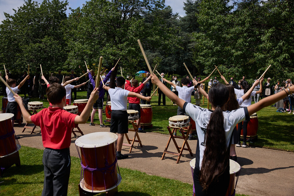 Taiko drummers set the stage for the opening of the garden ceremony!