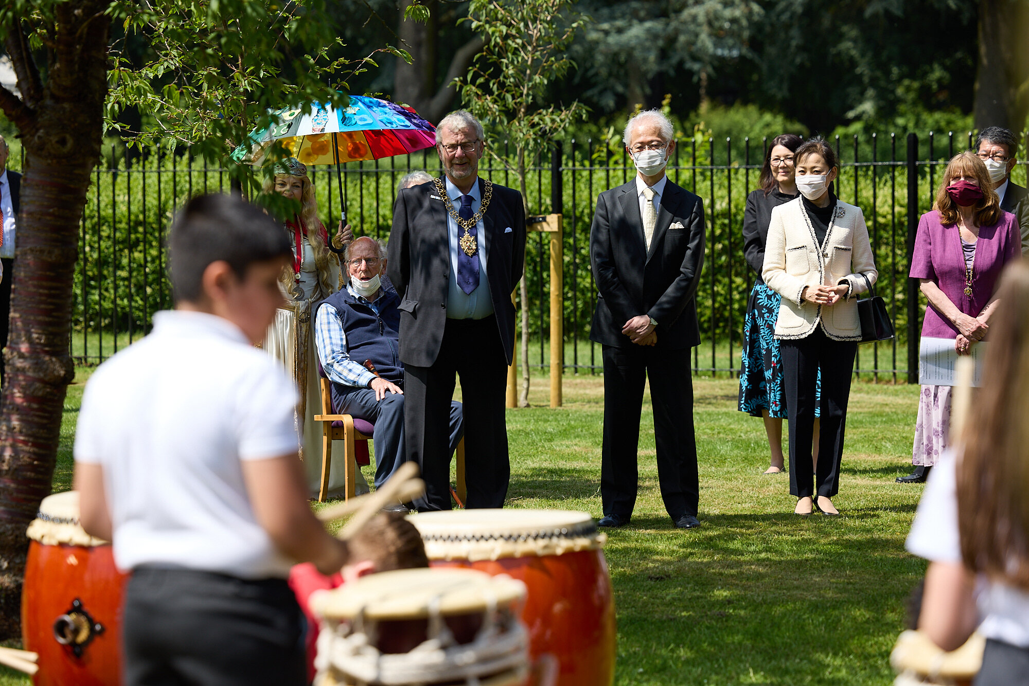 Taiko drummers set the stage for the opening of the garden ceremony!