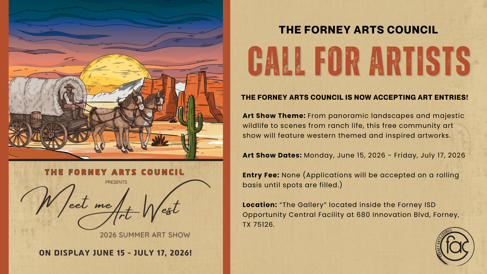 Call for Artists: Meet Me Art West 2026 Summer Art Show!