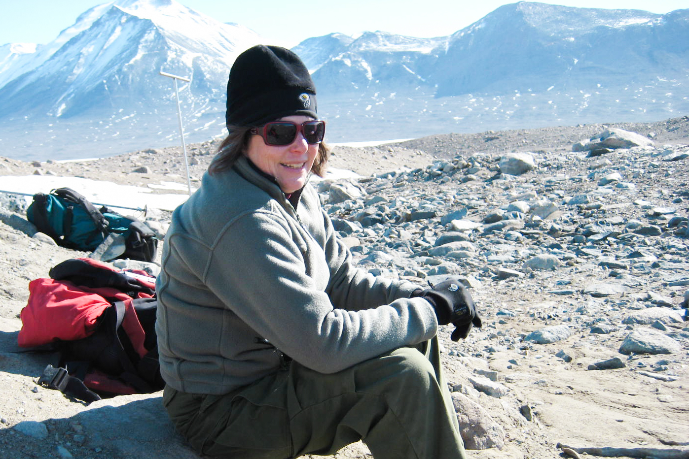 Founding member of the McMurdo Dry Valleys LTER, Diane McKnight in the field. Photo courtesy Diane McKnight