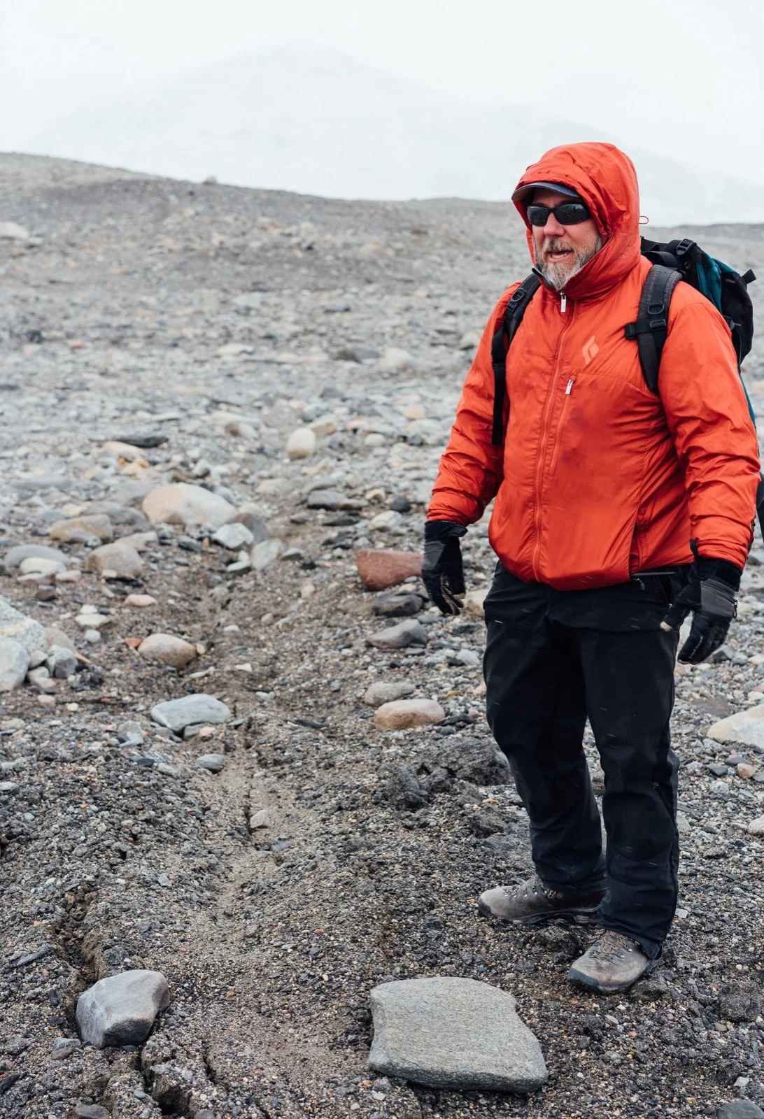 Mike Gooseff’s quick pace can be difficult to keep up with as he hikes between field sites. Gooseff is the lead principal investigator for the McMurdo Dry Valleys Long-Term Ecological Research (LTER) Project. Photo by Ariel Zych