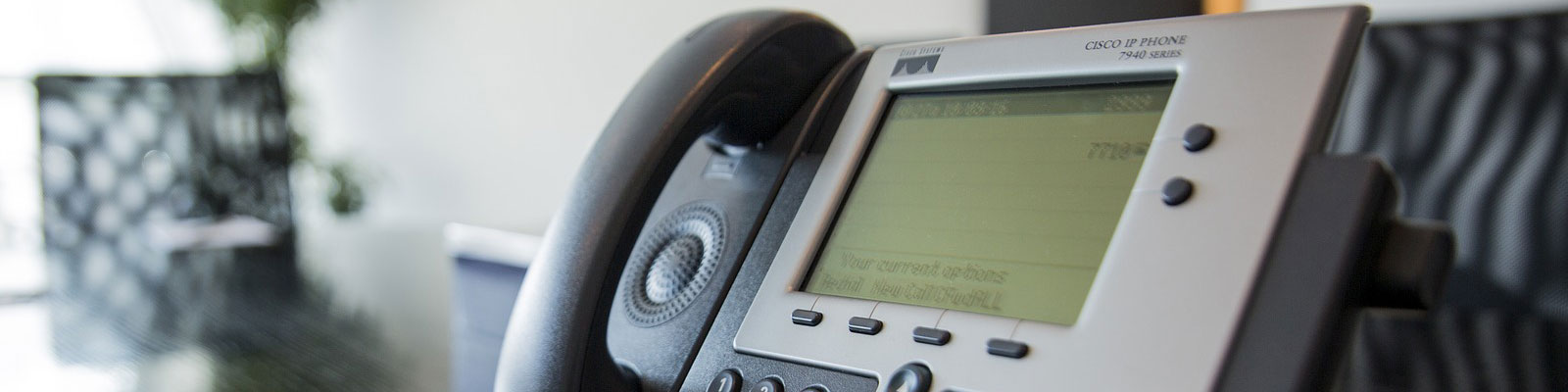 Voice Over Internet Protocol (VoIP) phone system with prompts provided by Woodstock Media Group