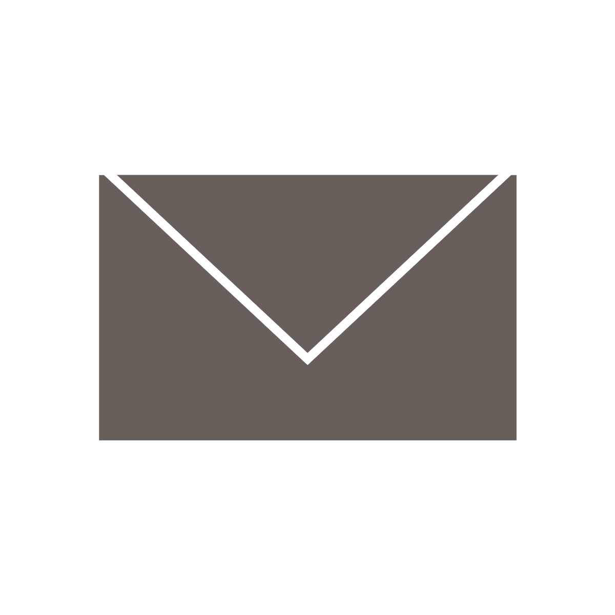 Simple envelope icon with a gray body and white outline on a black background.