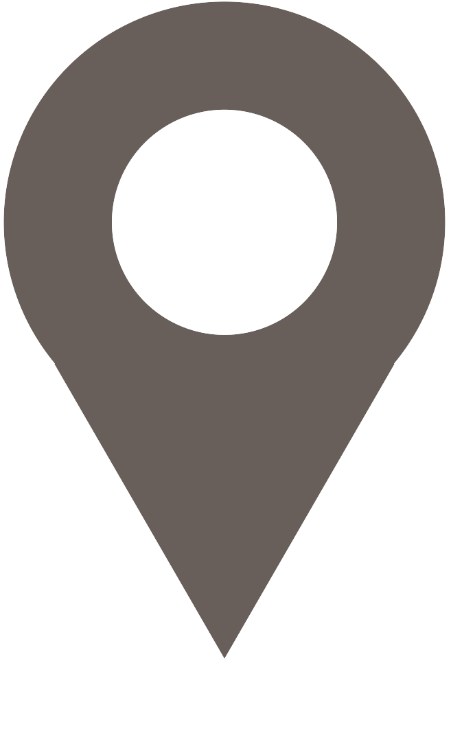 Gray location pin icon on a white background.