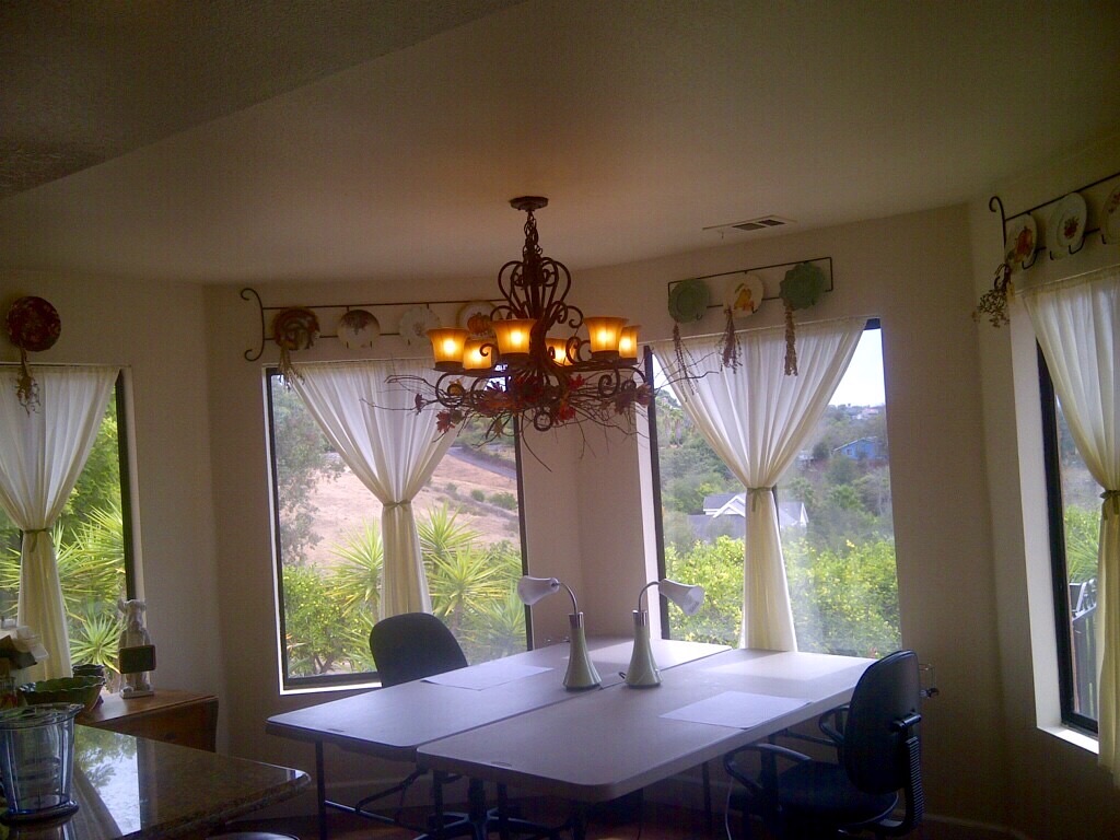 2 tables in place of the dining table