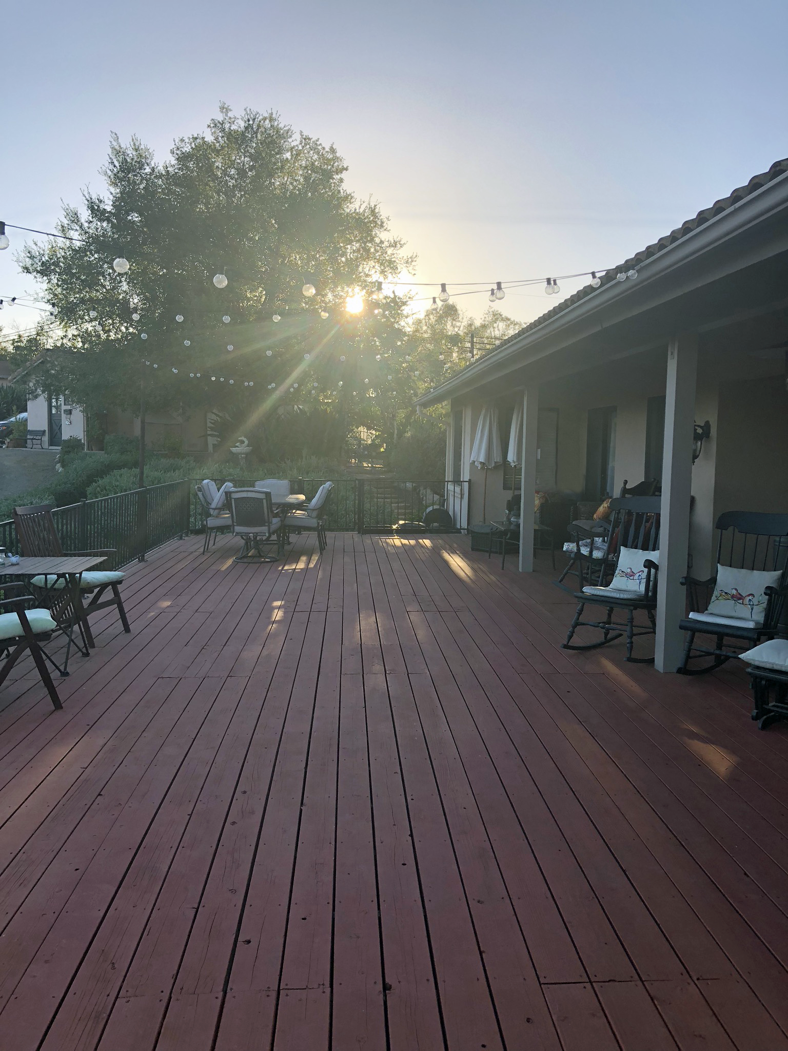 Rabbit Hill Ranch Deck tables and seating