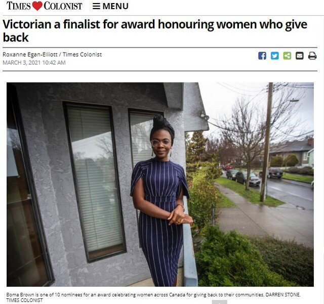 We got some press! Thanks to @victoria_news, @saanich.news  and @timescolonist  for publishing this important story about @thatbomabrown . It&rsquo;s definitely newsworthy as Boma is the ONLY B.C. semi-finalist for the L&rsquo;Or&eacute;al Paris Wome