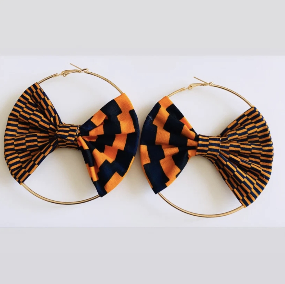 AFRICAN PRINT BOW'D EARRINGS x Khimia Designs