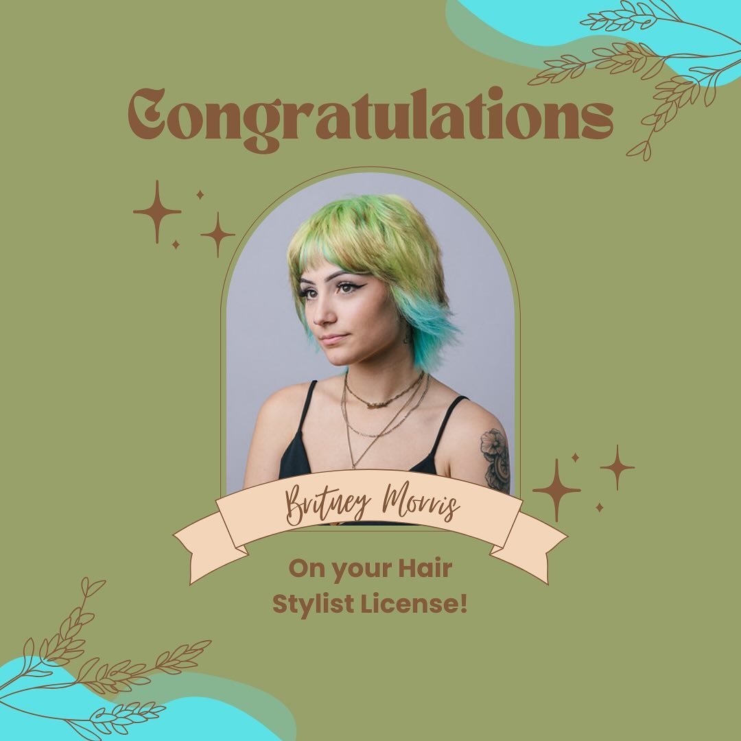 🎉🎊A big congratulations to our girl Britney for passing her hair stylist test, and becoming a licensed stylist! We are so proud of you! Be on the lookout for openings on her book starting in the next few weeks!🎊🎉