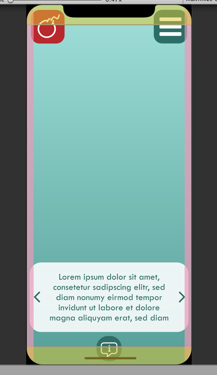 Whoops! My current layout does not respect the safe zones at all, and even overlaps with the home bar at the bottom!