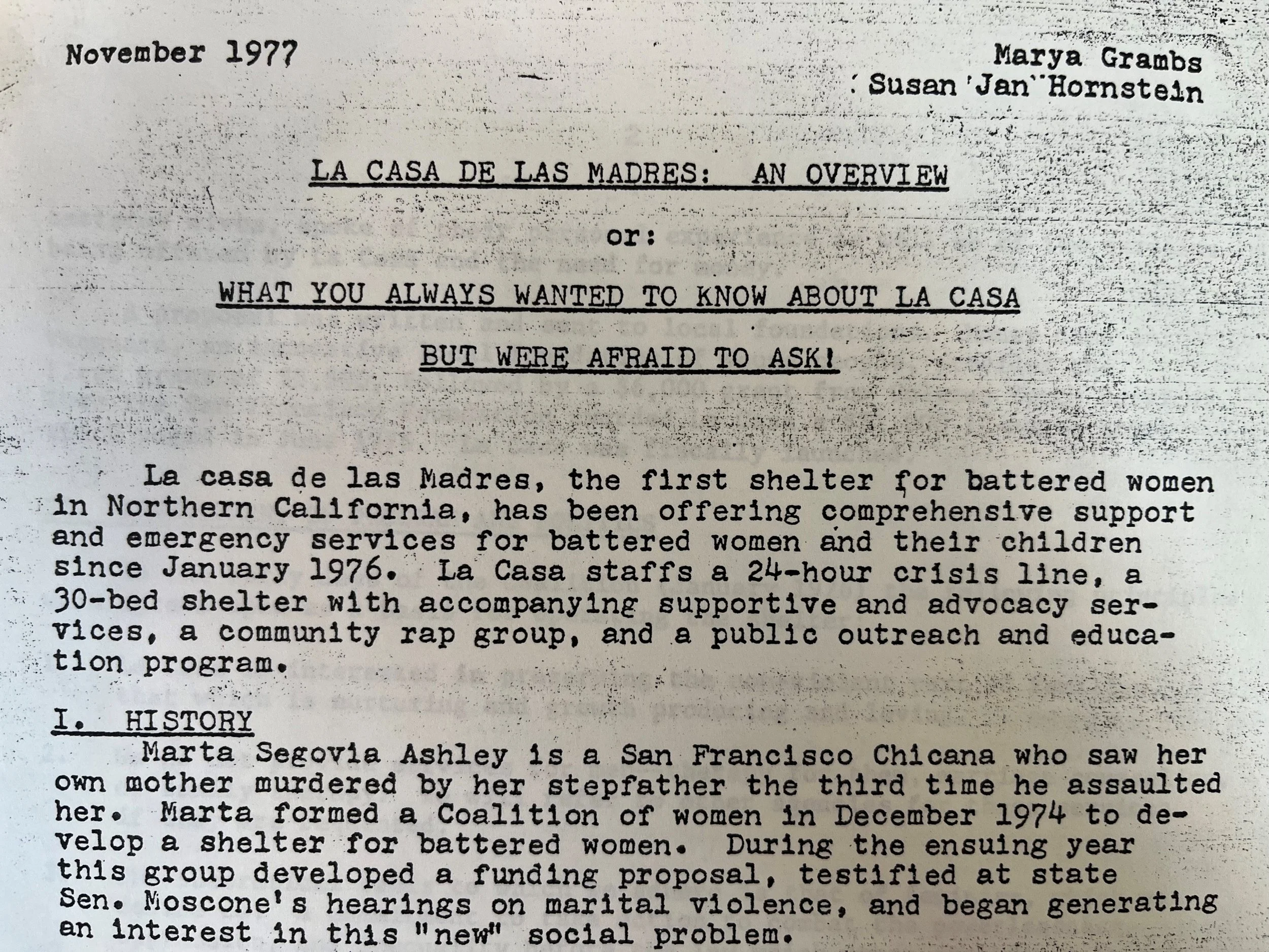 Women's History & Activism at La Casa — La Casa de las Madres