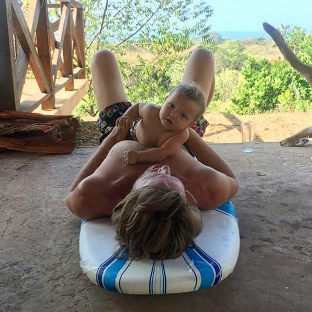 Quarantine surf wrestling!
.
Counting my blessings (and working on raising our tummies towards crawling) while passing this house arrest in Panama. Staying safe and separate. We&rsquo;ve actually been in isolation since March 14.