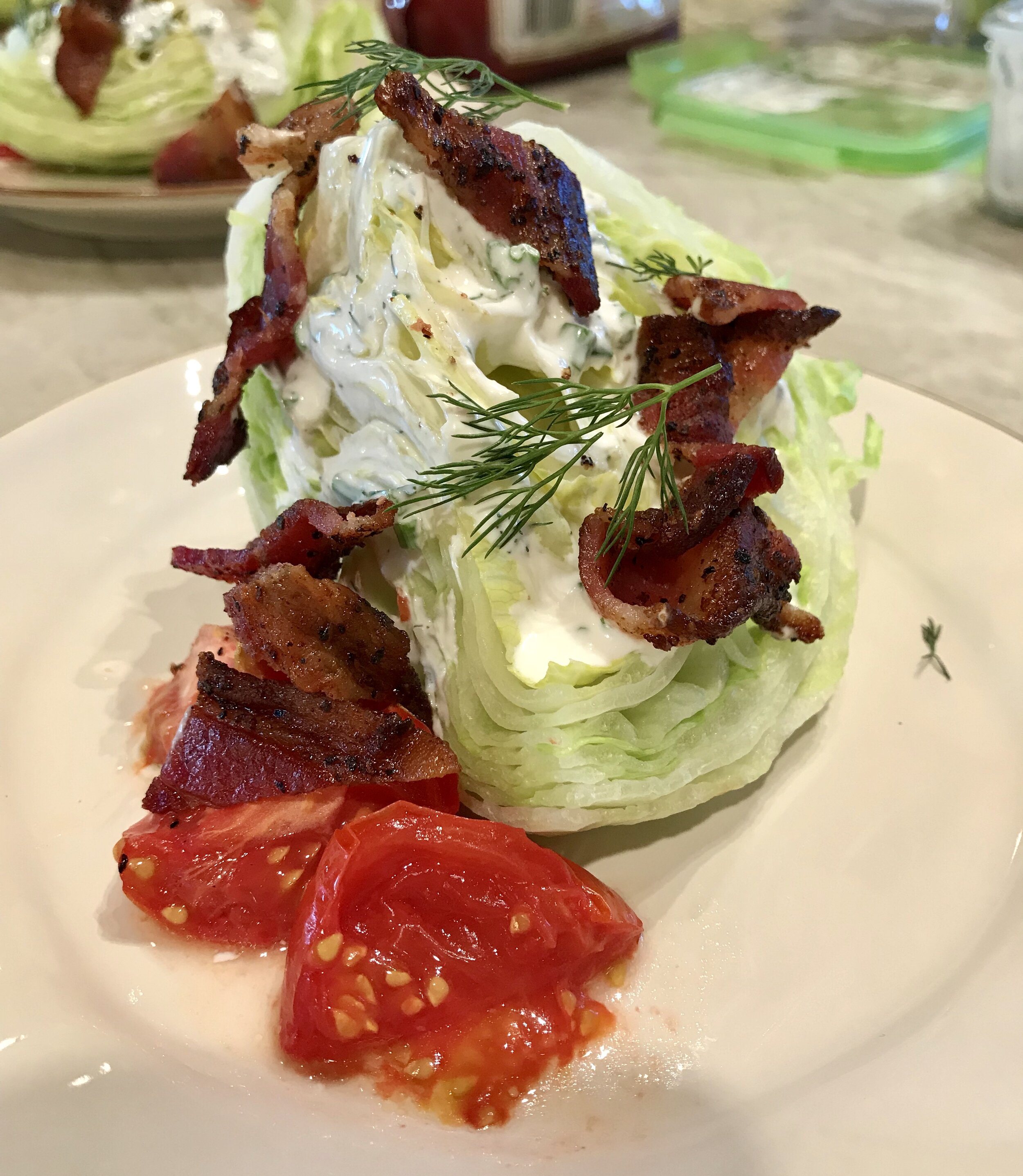 Wedge salad to be served at a Sonoma from Scratch event