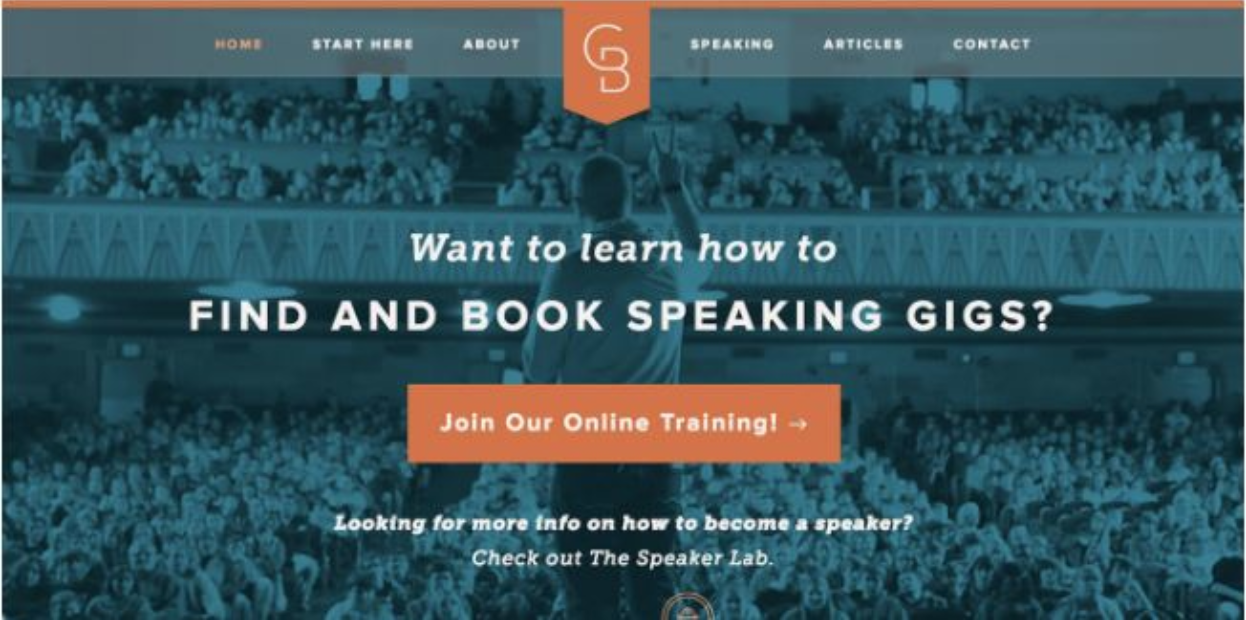 An example that a background can be exciting, but the site is still focused